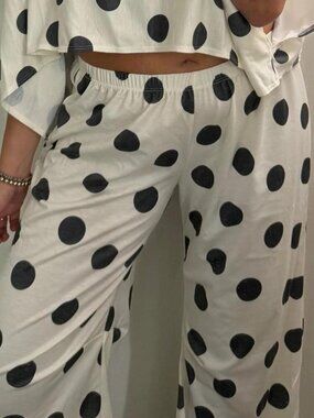 Polka Dot White and Black Pant